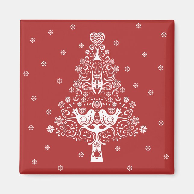 Skandinavische Weihnachtsbaummagie Magnet (Vorne)