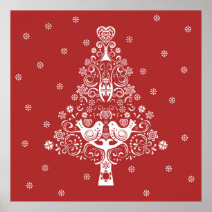 Skandinavische Weihnachtsbaummagie Poster