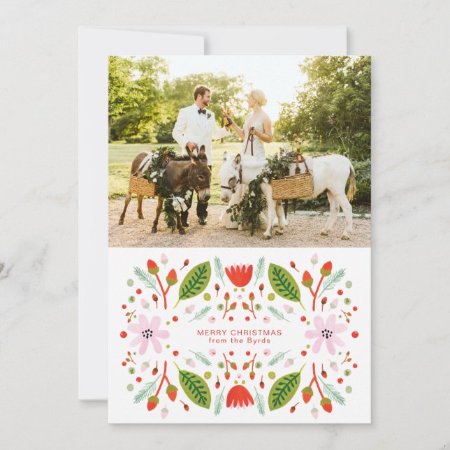 Skandinavische Weihnachtsbilder Feiertagskarte (Vorderseite)