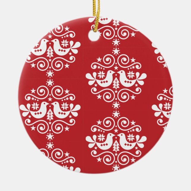 Skandinavische Weihnachtsdekorationen Keramik Ornament (Vorne)