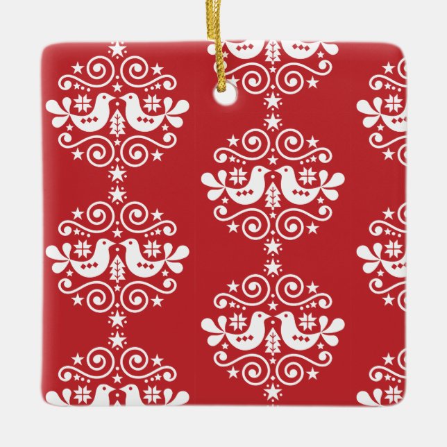 Skandinavische Weihnachtsdekorationen Keramikornament (Vorderseite)