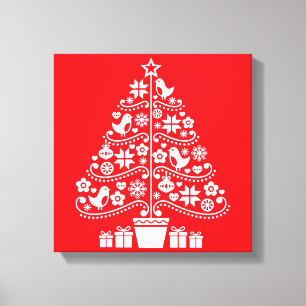 Skandinavische Weihnachtsdekorationen Leinwanddruck