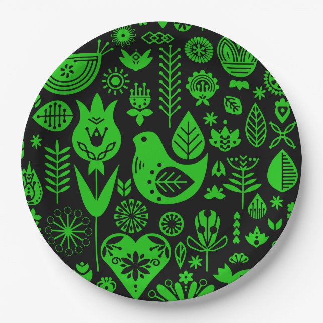 Skandinavische Weihnachtsdekorationen Pappteller (Vorderseite)