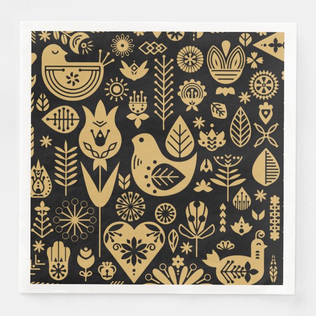 Skandinavische Weihnachtsdekorationen Serviette (Vorderseite)