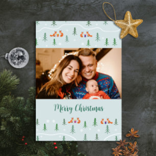 Skandinavische Weihnachtsfüchse im Foto Feiertagskarte