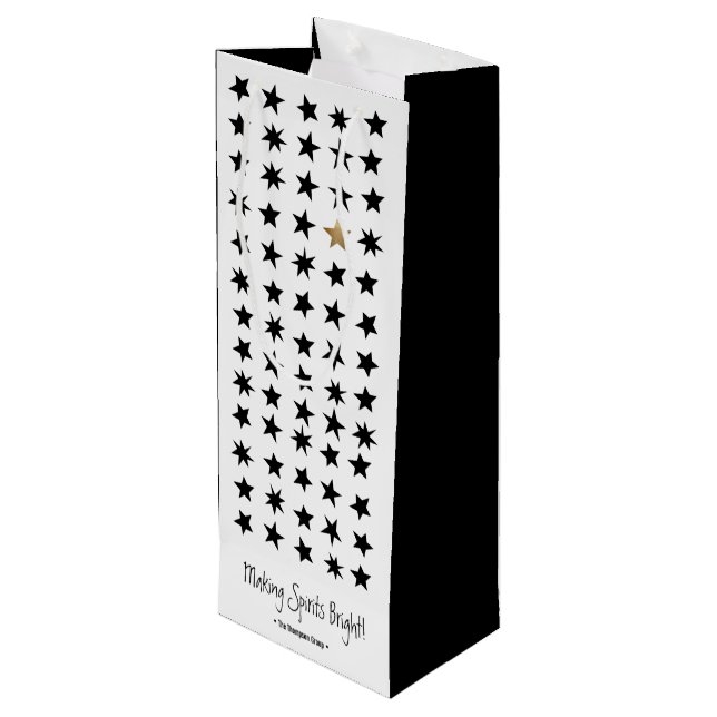 Skandinavische Weihnachtsgeschenktasche Geschenktüte Für Weinflaschen (Rückseite Schrägansicht)