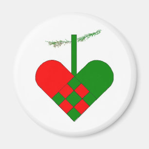 Skandinavische Weihnachtsherzen Magnet