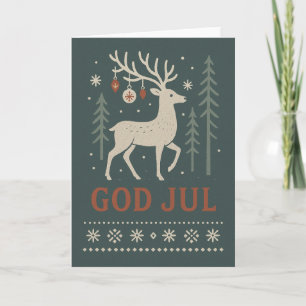 Skandinavische Weihnachtskarte "God Jul" Karte
