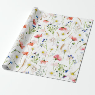 Skandinavische Wildblumen Meadow Geschenkpapier