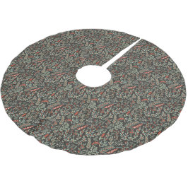 Skandinavische Winter Floral und Berry Holiday Polyester Weihnachtsbaumdecke