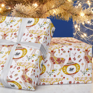 Skandinavische Winterreine für Firmenlogos Geschenkpapier