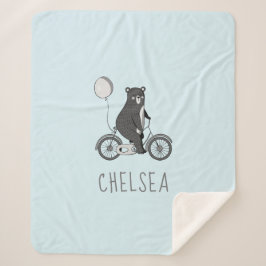 Skandinavischer Bär auf dem Bike Minimalistisch Bl Sherpadecke