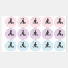 Skandinavischer Bär auf dem Bike Minimalistische P Etiketten