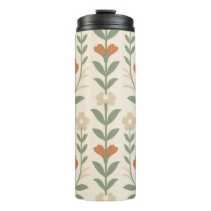 Skandinavischer floraler Thermobecher Thermosbecher