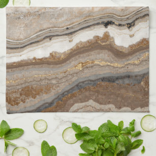 skandinavischer Granit braun grau beige Marmor Geschirrtuch