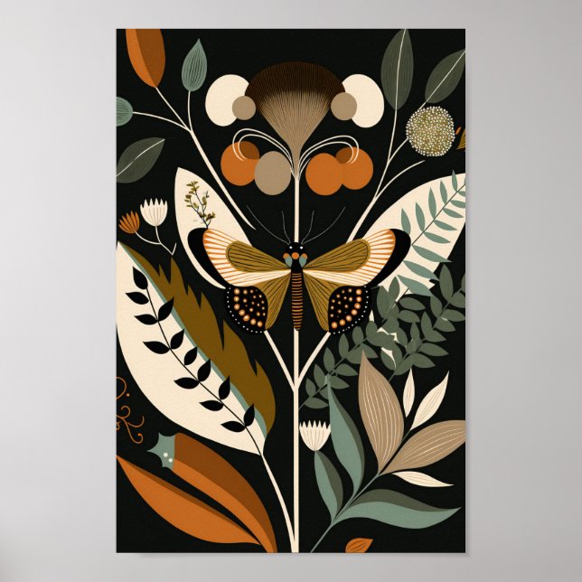 Skandinavischer Skandinavier Butterfly Art Print Poster (Vorne)