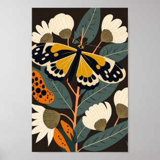 Skandinavischer Skandinavier Butterfly Art Print Poster