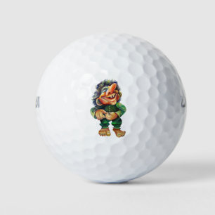 Skandinavischer Sonnentroll Illustration Wasserfar Golfball