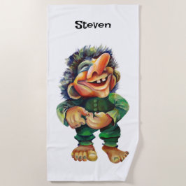 Skandinavischer Sonnentroll Illustration Wasserfar Strandtuch