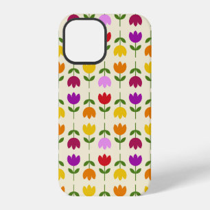 Skandinavischer Stil Farbige Blumenmuster auf Crm iPhone 12 Pro Hülle