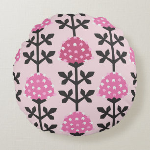 Skandinavischer Stil Kleeblatt Blumen vintage naht Rundes Kissen