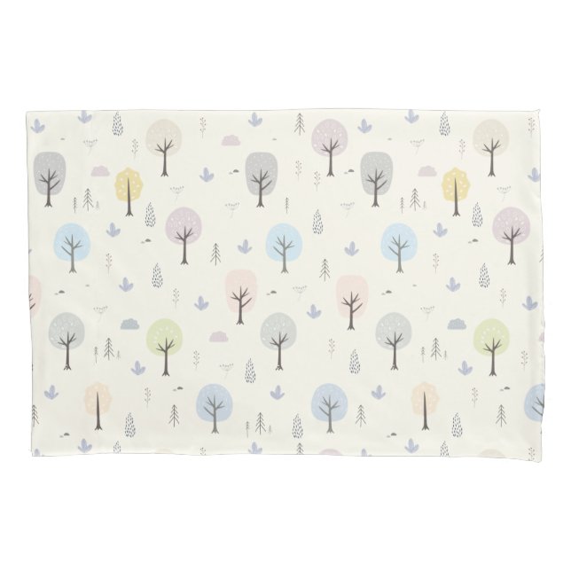 Skandinavischer Wald Nahtloses Muster Kissenbezug (Vorderseite)