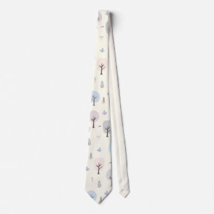 Skandinavischer Wald Nahtloses Muster Krawatte