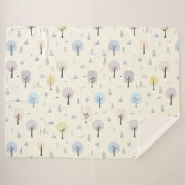 Skandinavischer Wald Nahtloses Muster Sherpadecke