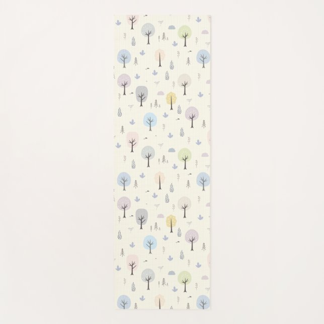 Skandinavischer Wald Nahtloses Muster Yogamatte (Vorderseite)