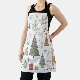 Skandinavischer Weihnachts Hirsch und winterlicher Schürze