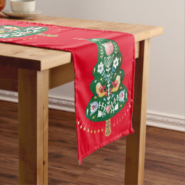 Skandinavischer Weihnachtsbaum Folk Art Tischläufe Kurzer Tischläufer