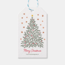 Skandinavischer Weihnachtsbaum-Individuelle Name Geschenkanhänger