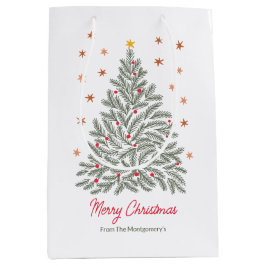 Skandinavischer Weihnachtsbaum-Individuelle Name Mittlere Geschenktüte