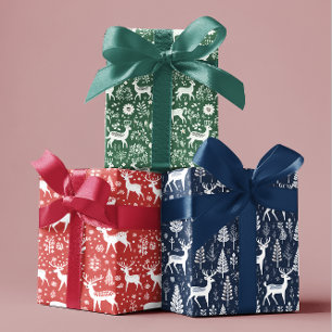 Skandinavischer Weihnachtsbaum Nordic Geschenkpapier Set