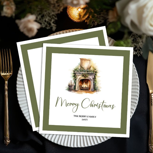 Skandinavischer Weihnachtsbaum Personalisierte Ser Serviette (Scandinavian Christmas Tree Personalized Napkins)