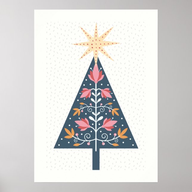 skandinavischer Weihnachtsbaum Poster (Vorne)