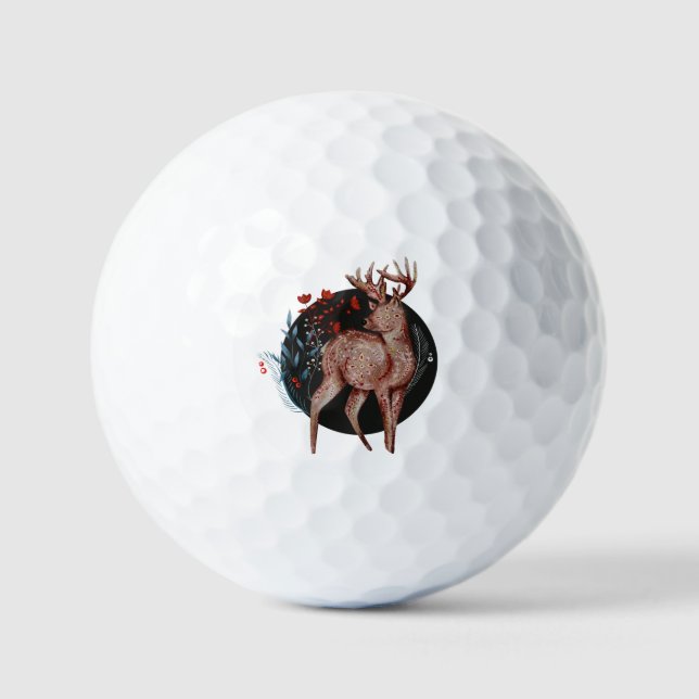 Skandinavischer Weihnachtsfeiertag der skandinavis Golfball (Vorderseite)
