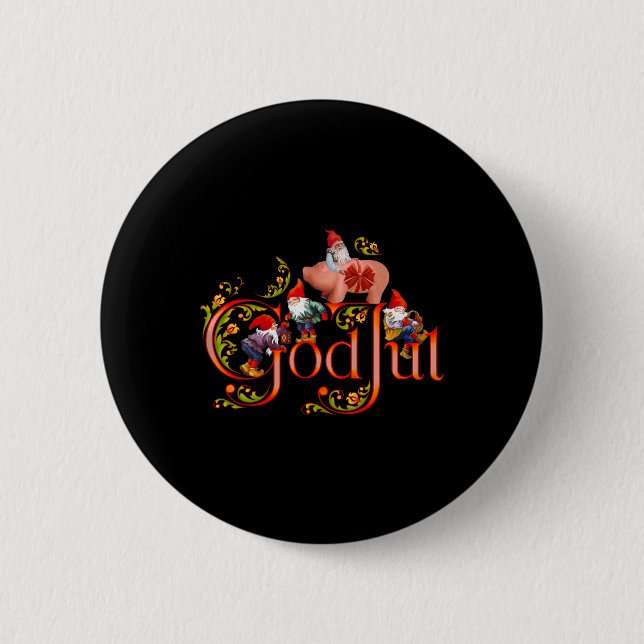 Skandinavischer Weihnachtsgott Jul Marzipan Schwei Button (Vorderseite)
