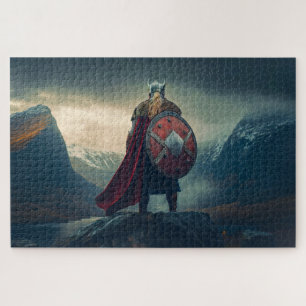 Skandinavischer Wikinger in Kettenrüstung beim Bli Puzzle
