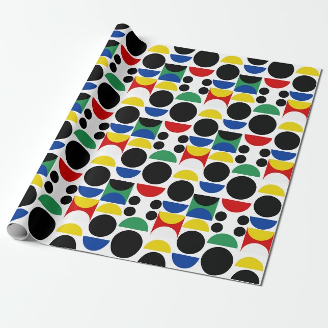 Skandinavisches Bauhaus Mid Century Muster Geschenkpapier (Ungerollt)