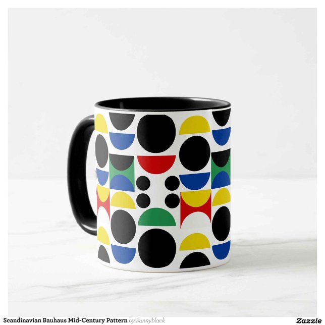Skandinavisches Bauhaus Mid Century Muster Tasse (Von Creator hochgeladen)