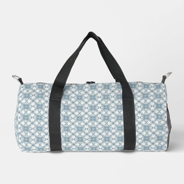 Skandinavisches Blumenmuster Duffle Bag (Vorderseite)