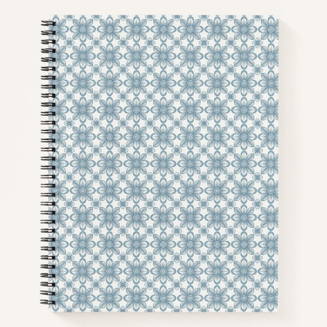 Skandinavisches Blumenmuster Notizbuch (Vorderseite)