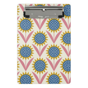 Skandinavisches Blumenmuster,Retro-Stil,Mitte des Mini Klemmbrett