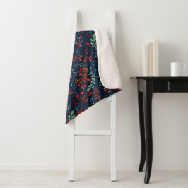 Skandinavisches Blumenvolk Kunst Nahtloses Muster Sherpadecke