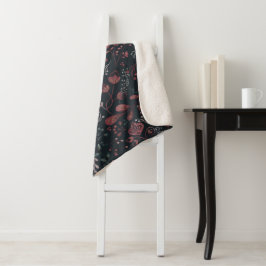 Skandinavisches Blumenvolk Kunst Nahtloses Muster Sherpadecke