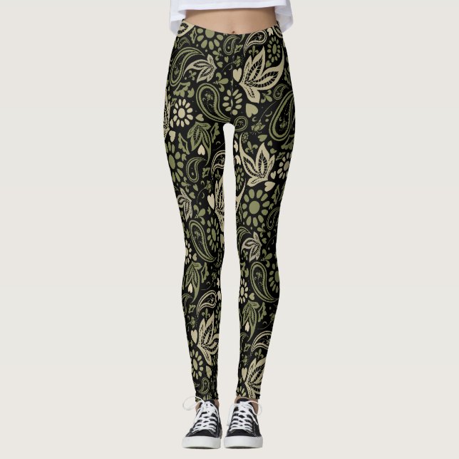 skandinavisches Boho Ethnic-Muster Leggings (Vorderseite)