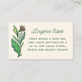 Skandinavisches Brautparty Fingergröße Begleitkarte