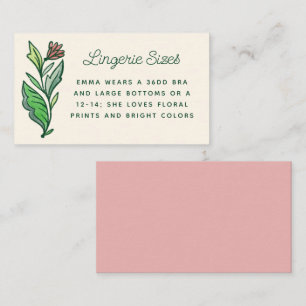 Skandinavisches Brautparty Fingergröße Begleitkarte