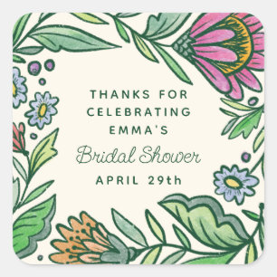 Skandinavisches Brautparty Quadratischer Aufkleber